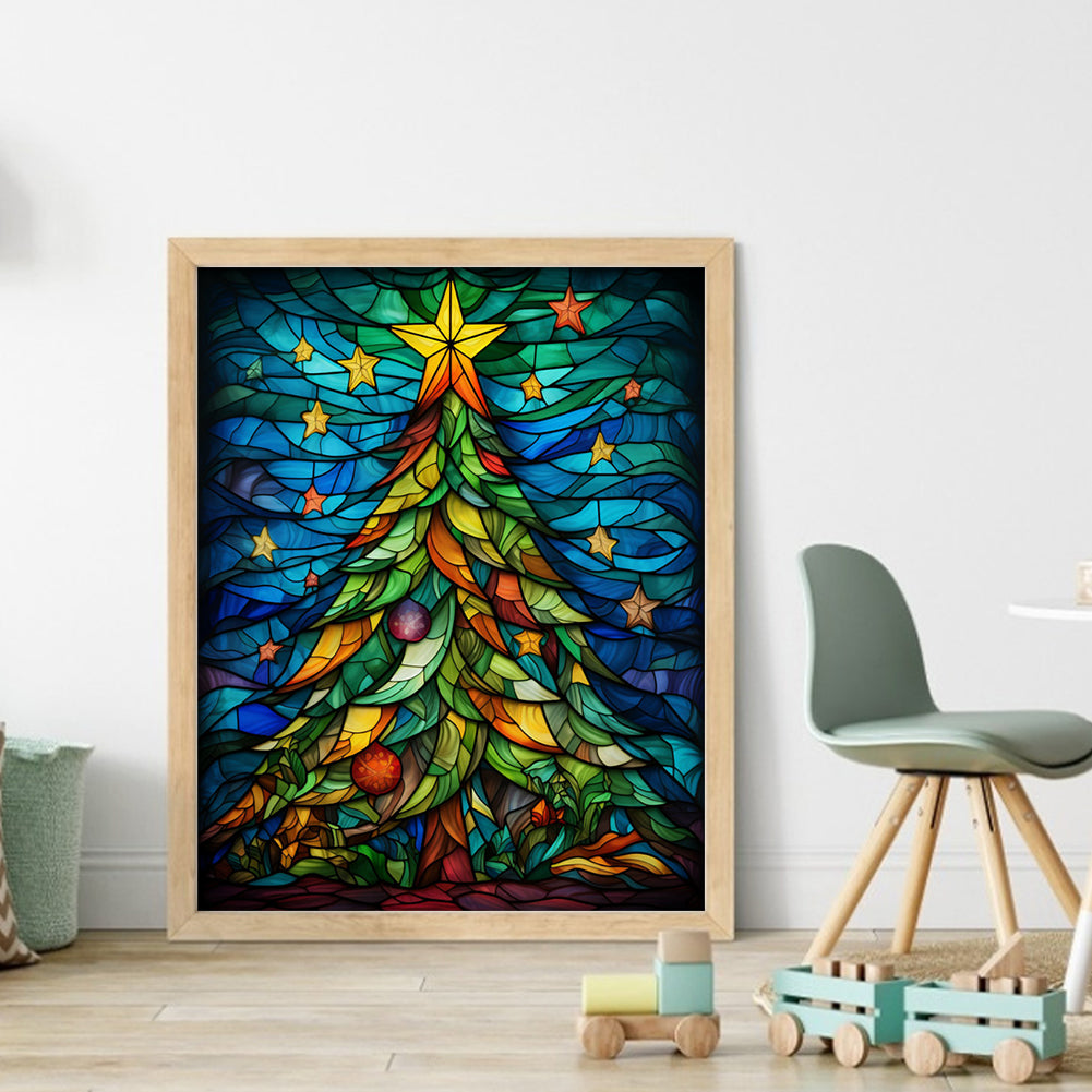 Christmas Tree - Full 14CT Stamped Cross Stitch 40x50CM - Huacan