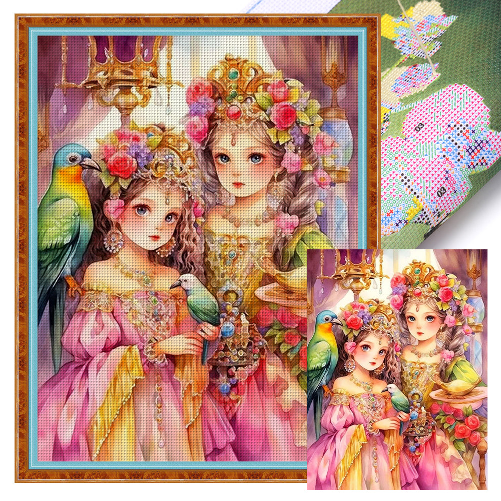Yishu - Classic Court Girl - 40*55CM 11CT 3 Stamped Cross Stitch