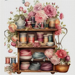 Yishu - Shelf - 50*50CM 11CT 3 Stamped Cross Stitch