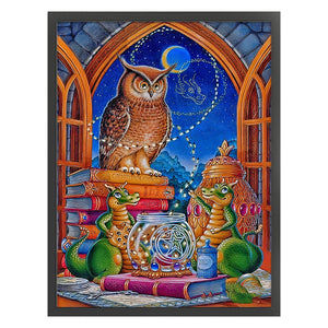 Yishu - Dragon And Owl Reading - 50*65CM 11CT 3 Stamped Cross Stitch