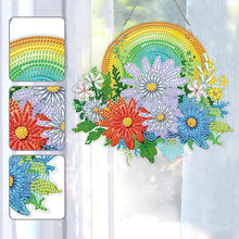 Load image into Gallery viewer, Christmas Special Shaped+Round Diamond Painting Wall Decor Wreath Rainbow Flower
