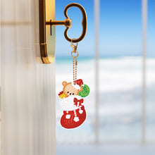 Load image into Gallery viewer, Christmas 3PCS Diamond Painting Keychain Double Sided Rhinestone Painting Keychain Pendant
