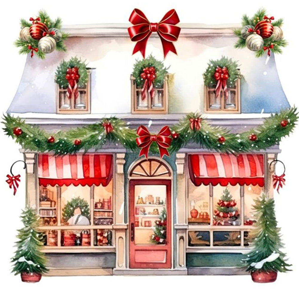 Christmas Shop - Full 11CT Counted Cross Stitch 50x50CM - Huacan