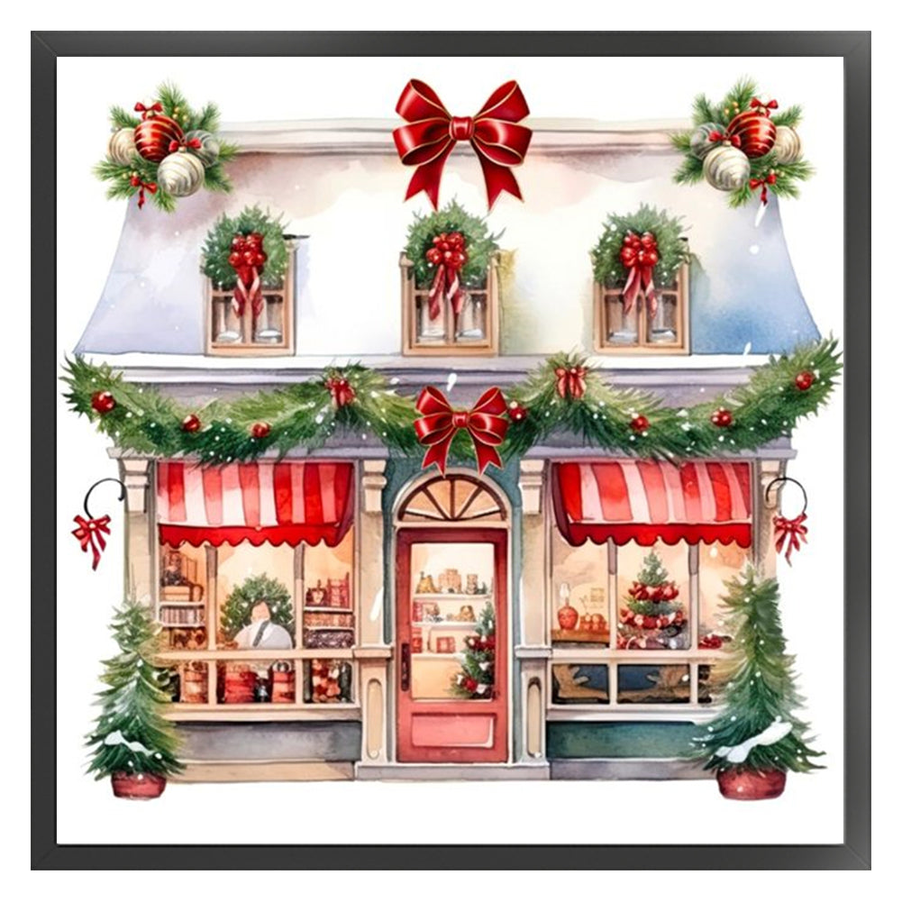 Christmas Shop - Full 11CT Counted Cross Stitch 50x50CM - Huacan