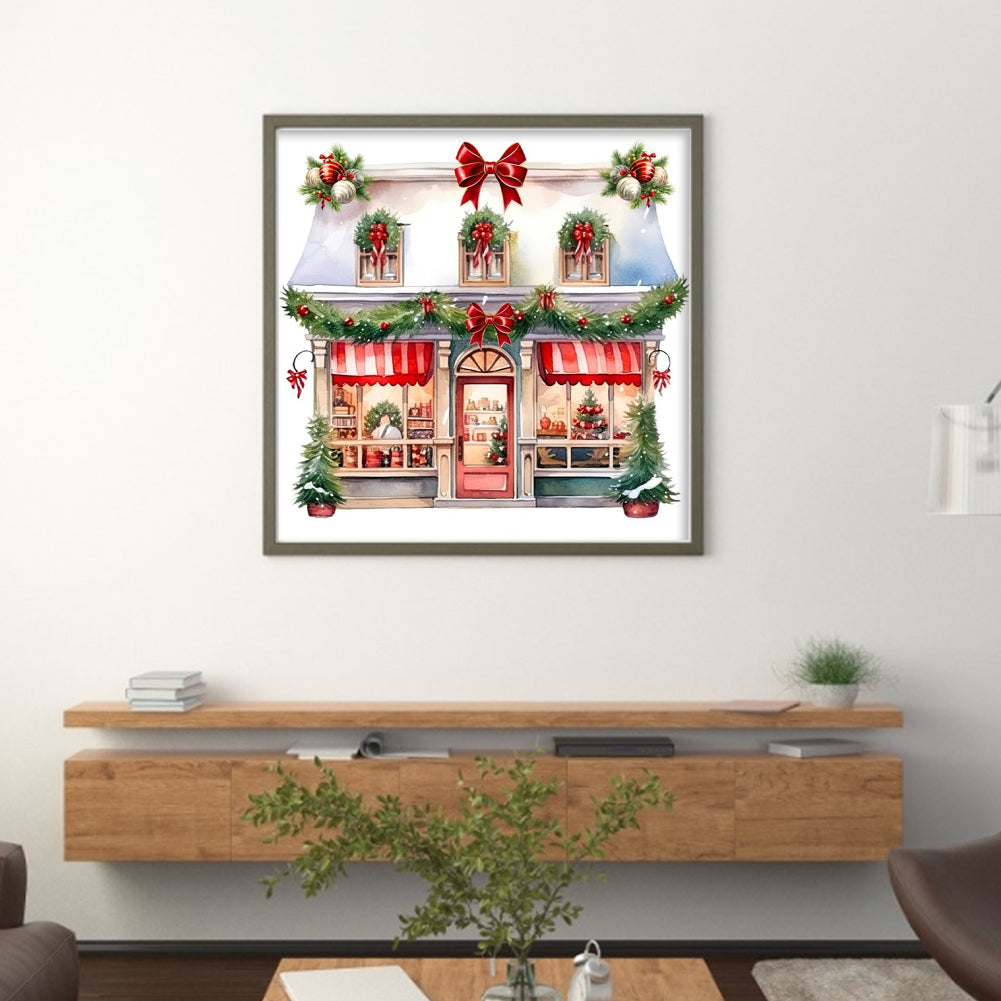 Christmas Shop - Full 11CT Counted Cross Stitch 50x50CM - Huacan