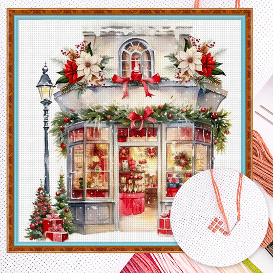 Christmas Shop - Full 11CT Counted Cross Stitch 50x50CM - Huacan
