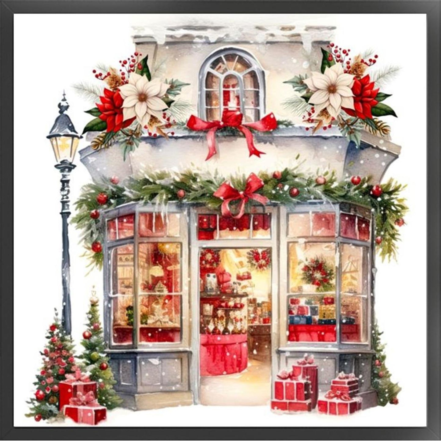 Christmas Shop - Full 11CT Counted Cross Stitch 50x50CM - Huacan