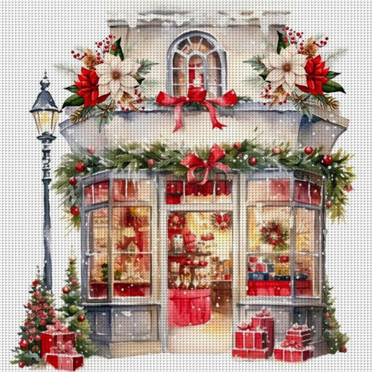 Christmas Shop - Full 11CT Counted Cross Stitch 50x50CM - Huacan