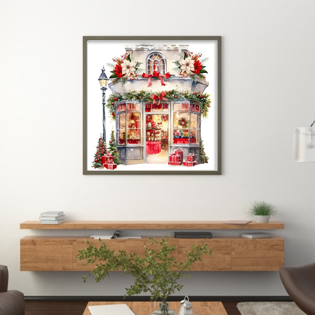Christmas Shop - Full 11CT Counted Cross Stitch 50x50CM - Huacan