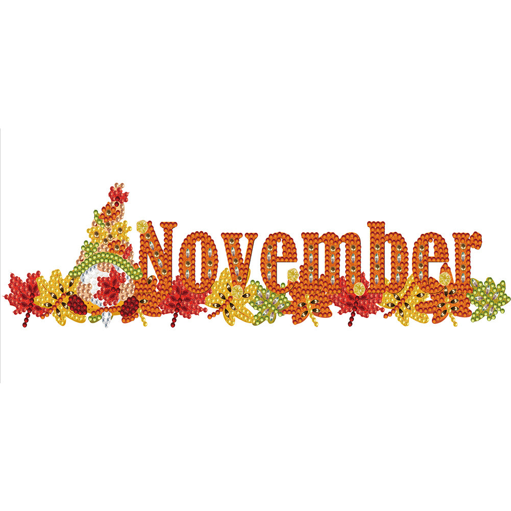 Gnome Calendar 40*20CM(Canvas) Partial Special Shaped Drill Diamond Painting