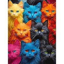 Load image into Gallery viewer, Colorful Cat 30*40CM(Canvas) Full Round Drill Diamond Painting
