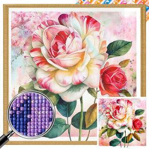 Rose 40*40CM(Picture) Partial AB Full Square Drill Diamond Painting