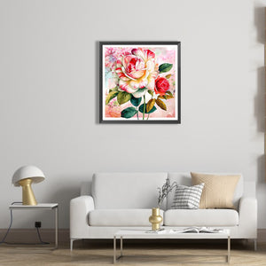 Rose 40*40CM(Picture) Partial AB Full Square Drill Diamond Painting