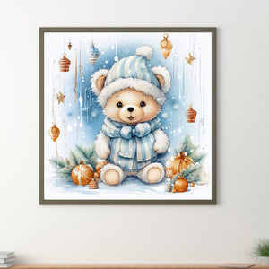 Christmas Bear 30*30CM(Canvas) Full Round Drill Diamond Painting