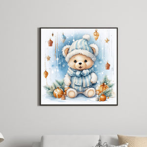 Christmas Bear 30*30CM(Canvas) Full Round Drill Diamond Painting