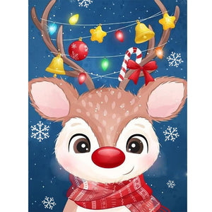 Christmas Deer 30*40CM(Canvas) Full Round Drill Diamond Painting