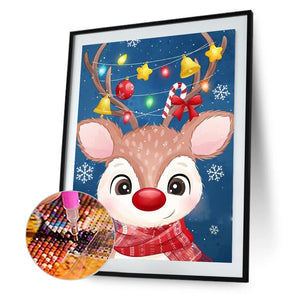 Christmas Deer 30*40CM(Canvas) Full Round Drill Diamond Painting