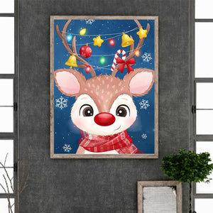 Christmas Deer 30*40CM(Canvas) Full Round Drill Diamond Painting