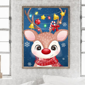 Christmas Deer 30*40CM(Canvas) Full Round Drill Diamond Painting