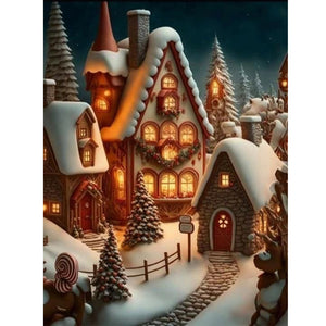 Igloo 30*40CM(Canvas) Full Round Drill Diamond Painting