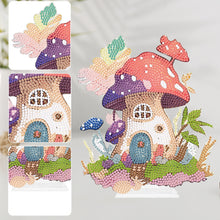 Load image into Gallery viewer, Round Crystal Painting Desktop Diamond Painting Table Decor (Mushroom House 1)
