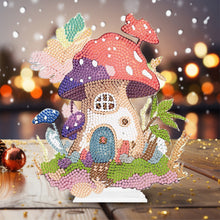 Load image into Gallery viewer, Round Crystal Painting Desktop Diamond Painting Table Decor (Mushroom House 1)
