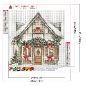 Christmas Candy House 30*30CM(Canvas) Full Round Drill Diamond Painting