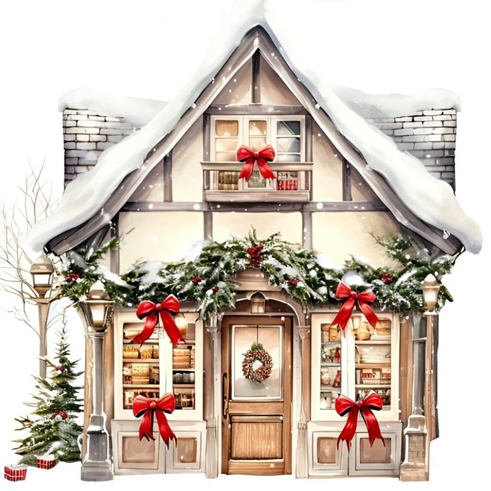 Christmas Candy House 30*30CM(Canvas) Full Round Drill Diamond Painting