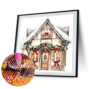 Christmas Candy House 30*30CM(Canvas) Full Round Drill Diamond Painting