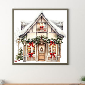 Christmas Candy House 30*30CM(Canvas) Full Round Drill Diamond Painting
