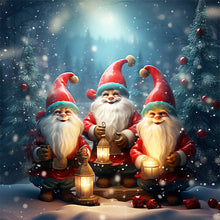 Load image into Gallery viewer, Three Santas By The Christmas Tree 30*30CM(Canvas) Full Round Drill Diamond Painting
