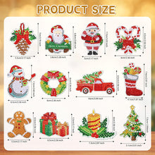 Load image into Gallery viewer, 12PCS Christmas Santa Full Drill Keyring for Christmas Home Party Decor
