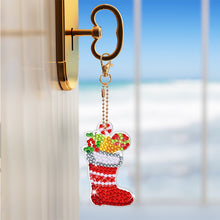 Load image into Gallery viewer, 12PCS Christmas Santa Full Drill Keyring for Christmas Home Party Decor

