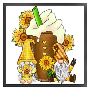 Huancan - Sunflower Gnome - 40*40CM 11CT 3 Stamped Cross Stitch