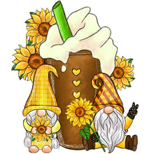 Load image into Gallery viewer, Huancan - Sunflower Gnome - 40*40CM 11CT 3 Stamped Cross Stitch
