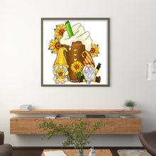 Load image into Gallery viewer, Huancan - Sunflower Gnome - 40*40CM 11CT 3 Stamped Cross Stitch
