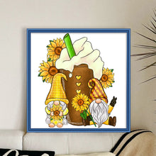 Load image into Gallery viewer, Huancan - Sunflower Gnome - 40*40CM 11CT 3 Stamped Cross Stitch
