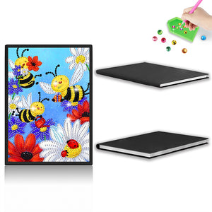 50 Pages A5 Special Shaped Diamond Painting Diary Book for Teens (Cartoon Bee)