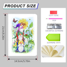 Load image into Gallery viewer, 50 Pages A5 Special Shaped Diamond Painting Diary Book for Teens (Three Gnomes)
