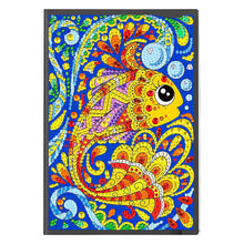 Load image into Gallery viewer, 50 Pages A5 Special Shaped Diamond Painting Diary Book for Teens (Abstract Carp)
