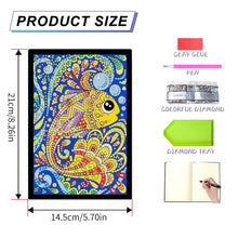 Load image into Gallery viewer, 50 Pages A5 Special Shaped Diamond Painting Diary Book for Teens (Abstract Carp)
