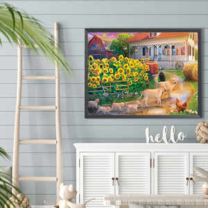 Puppy Team 40*30CM(Canvas) Full Round Drill Diamond Painting