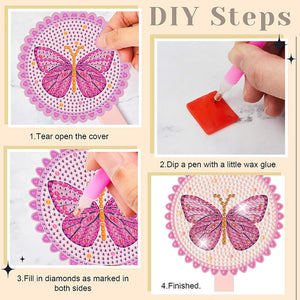 DIY Diamond Painting Mirror Kit for Adults Kids Beginners (Butterfly 6)