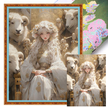 Load image into Gallery viewer, Yishu - Sheep And Girl - 50*65CM 11CT 3 Stamped Cross Stitch
