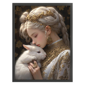 Yishu - Rabbit And Girl - 50*65CM 11CT 3 Stamped Cross Stitch