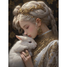 Load image into Gallery viewer, Yishu - Rabbit And Girl - 50*65CM 11CT 3 Stamped Cross Stitch
