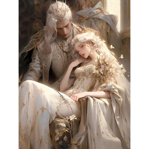 Yishu - King And Queen - 50*65CM 11CT 3 Stamped Cross Stitch