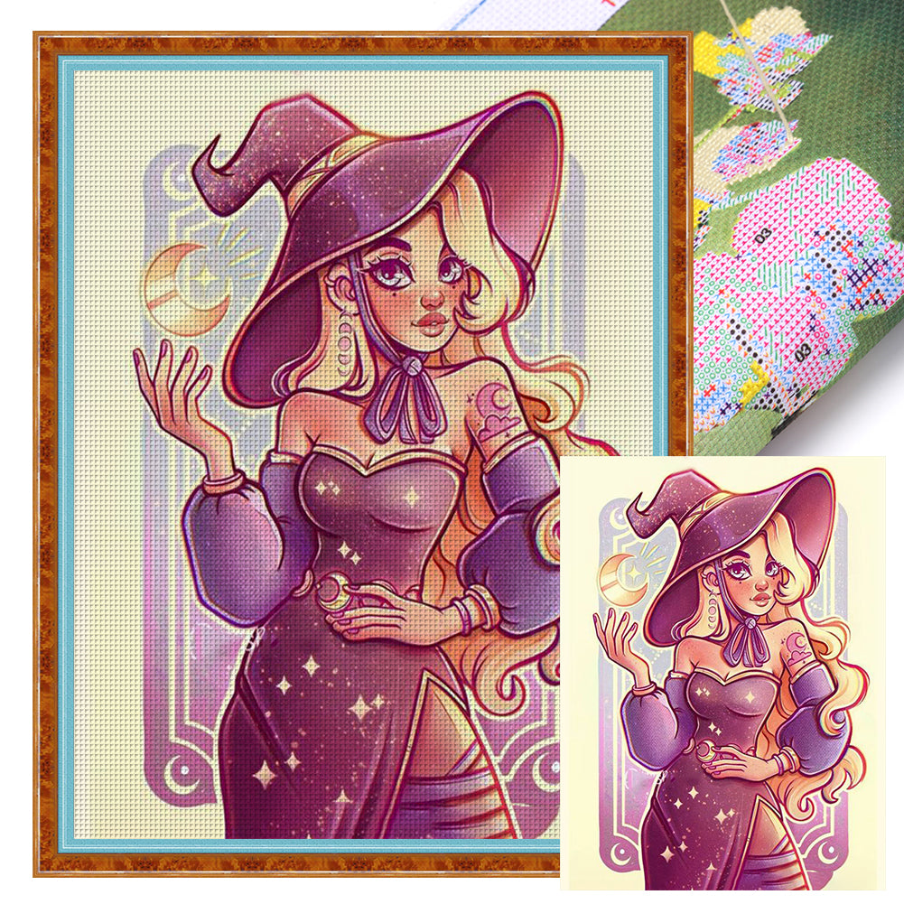 Yishu - Witch - 50*63CM 11CT 3 Stamped Cross Stitch