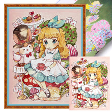Load image into Gallery viewer, Yishu - Cartoon Alice - 50*65CM 11CT 3 Stamped Cross Stitch

