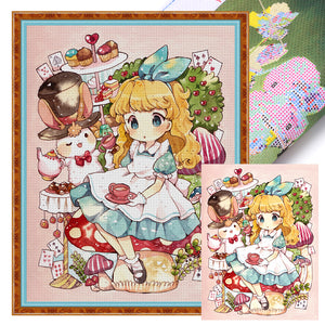 Yishu - Cartoon Alice - 50*65CM 11CT 3 Stamped Cross Stitch